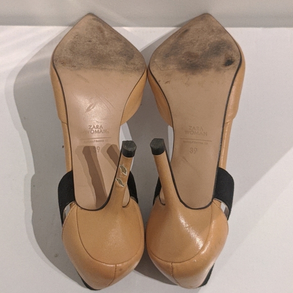 Zara blush and black suede pumps - Picture 6 of 6